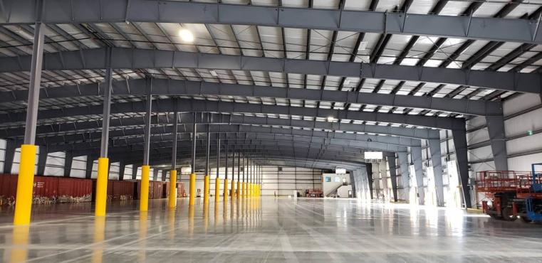 metal warehouse building with storage space